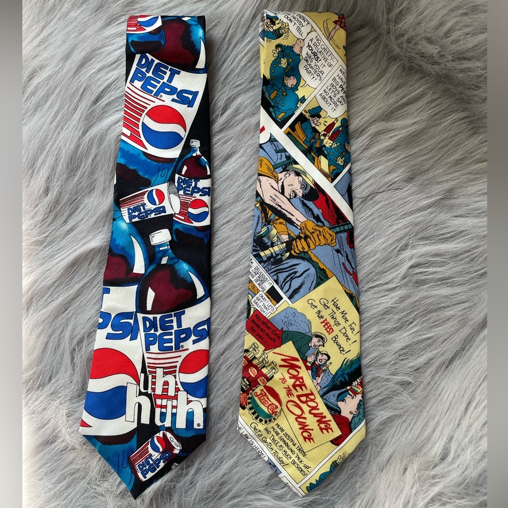 2 Balancine 100% silk Pepsi ties.